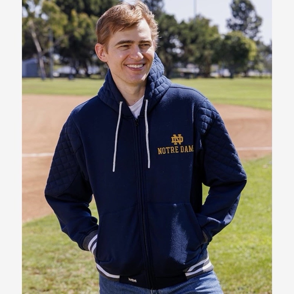 2BHip NCAA Notre Dame Fighting Irish Adult Navy Grind Hoodie Coat Men's‎ Small